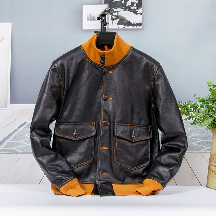 Men Classic Vintage Leather Jacket