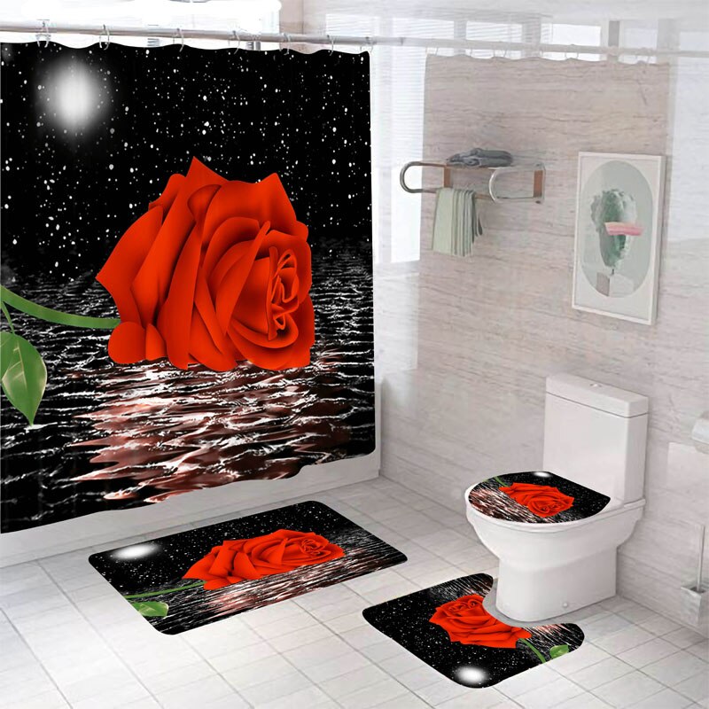 Rose Shower Curtain Set