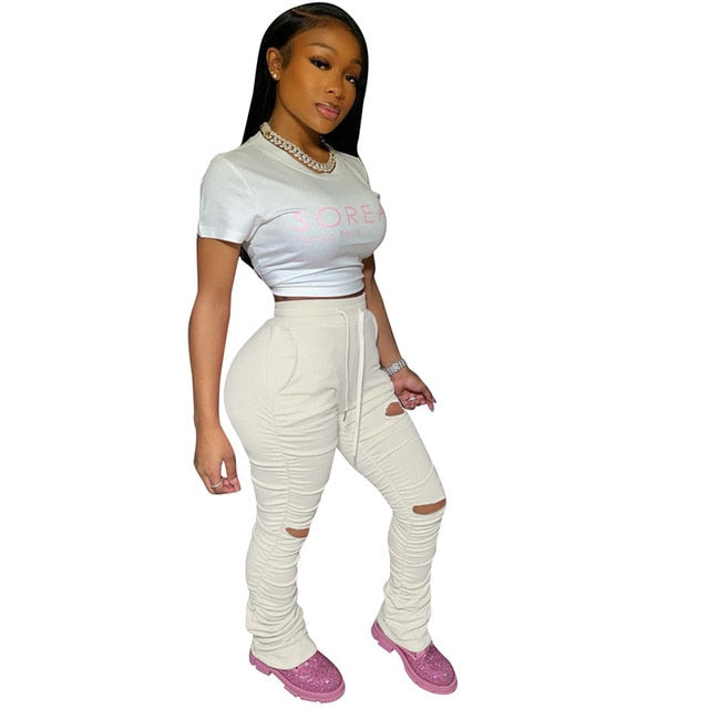 Women Sweatpants  Flare Stacked Joggers