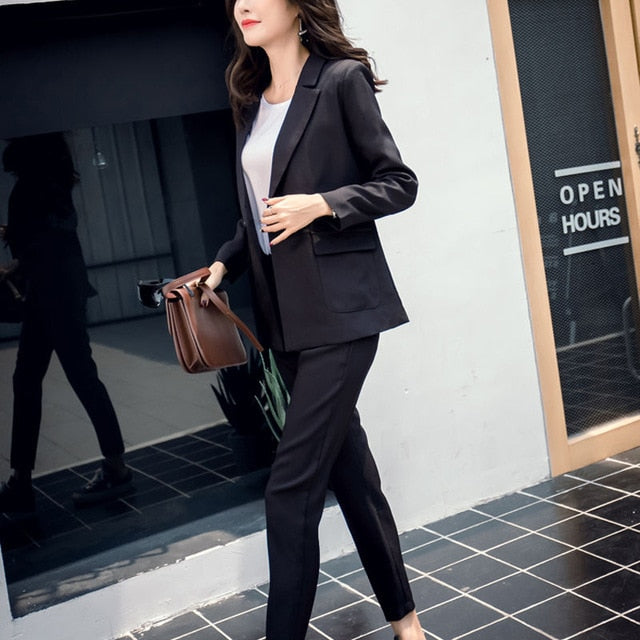 Women Suit Gray Casual Blazer