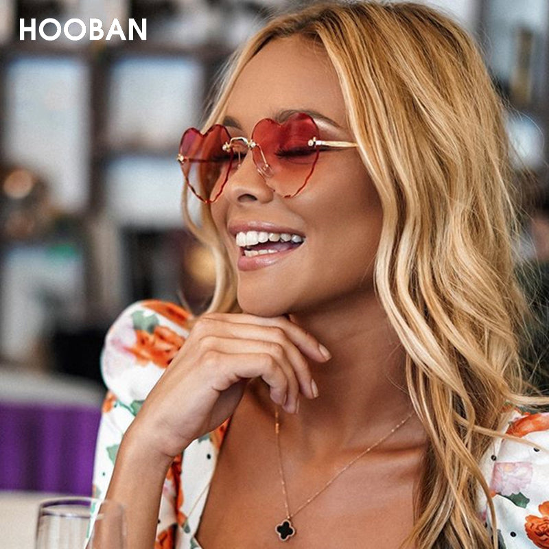 HOOBAN 2020 Fashion Heart Shape Women Sunglasses