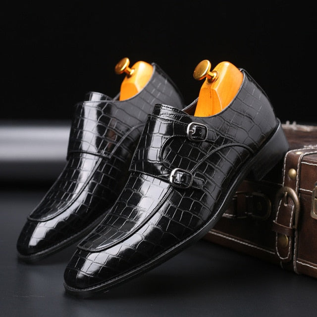 Men  Square Toe  Leather Shoes