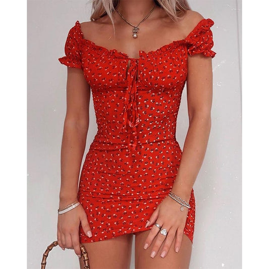 Women Floral Wrap Dress.