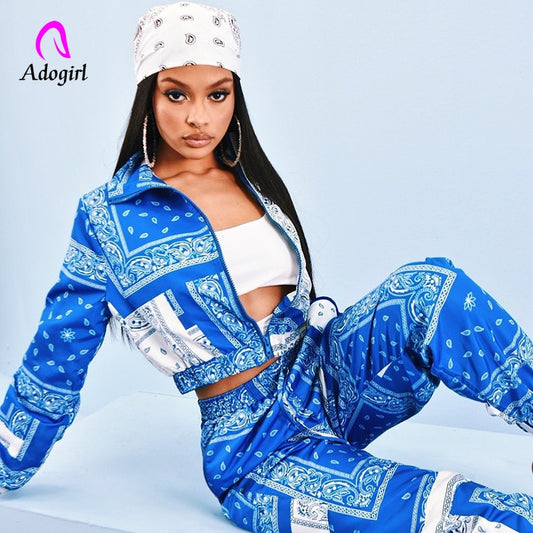 Women Paisley Bandana Print Two 2 Piece Set