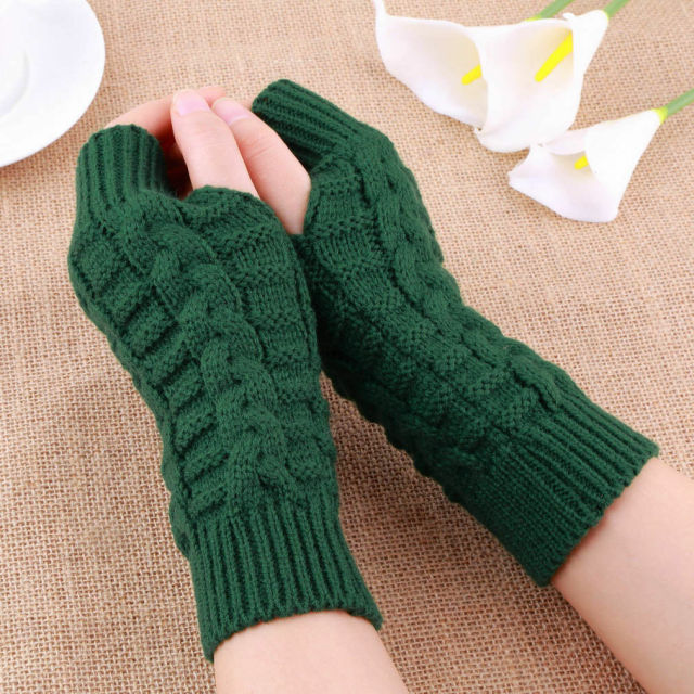 Half Finger Gloves for Women Winter.