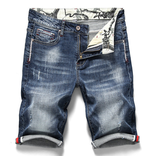 Men High Quality Elastic Denim Stretch Shorts