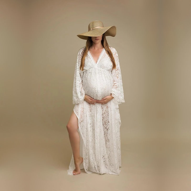 Women Boho Maternity Lace Dresses For Photo Shoot
