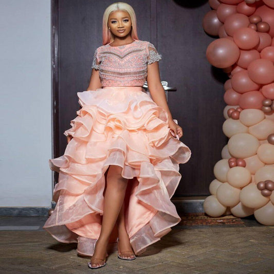 Blush Pink Layered Tulle Skirt Women