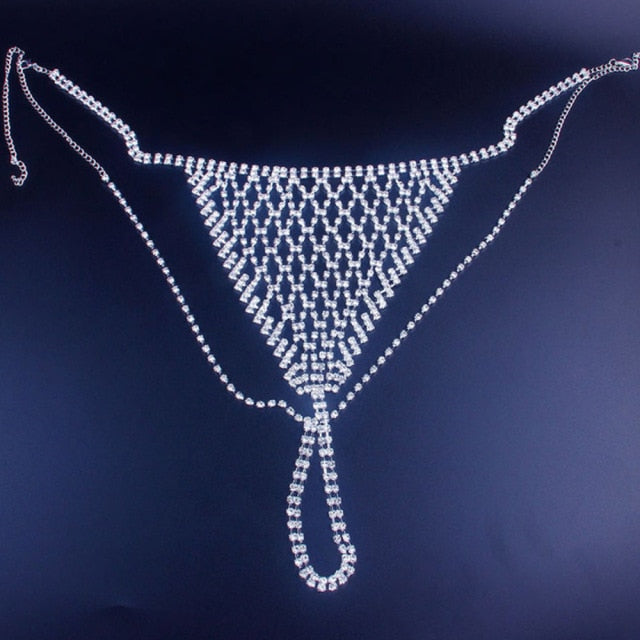 Bling Rhinestone Crystal Bralette Underwear Jewelry