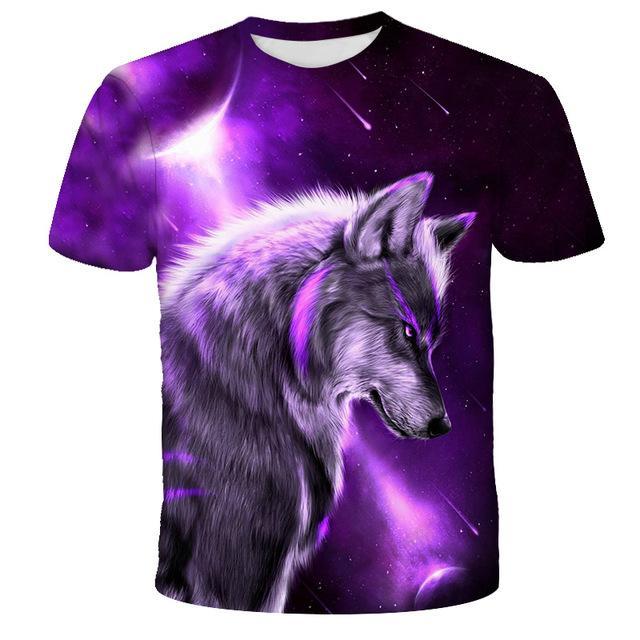 Men 3D-Wolf Printed T shirts