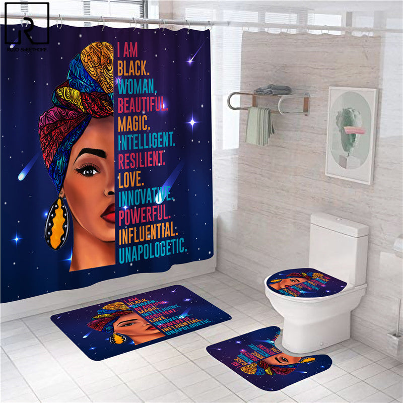 Girls Print Shower Curtain Bathroom Set