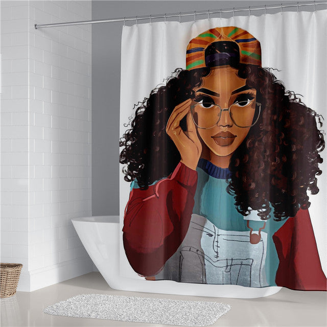 Girls Print Shower Curtain Bathroom Set