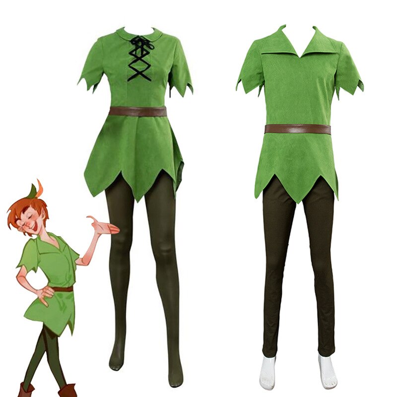 Movie Peter Pan Cosplay Costume Hat Green Elf Uniform