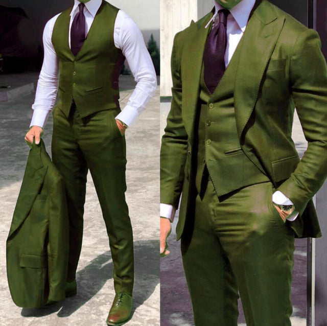 Tuxedos Suits For Men 3 Pieces (Jacket+Vest+Pants）