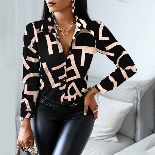 Women Lady Long Sleeve Blouse