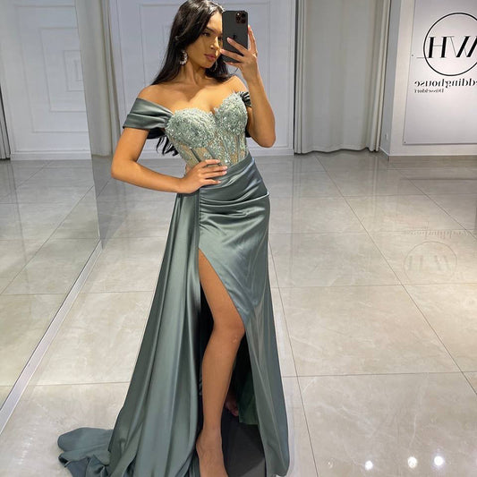 Women Thinyfull Long Off the Shoulder Dress