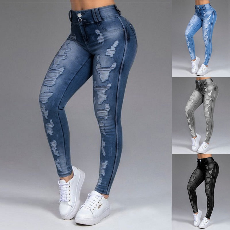 Women Ripped  Denim Jeans.