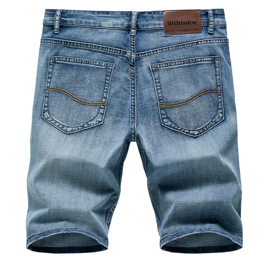 Men Denim Shorts Solid