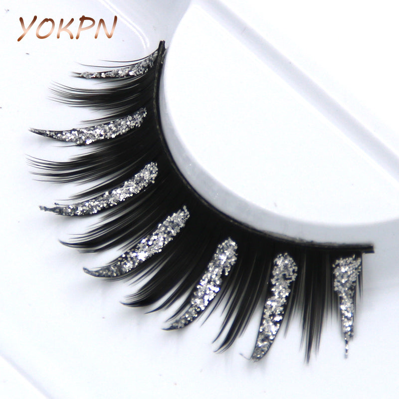 Silver Sequins Eyelashes Beauty